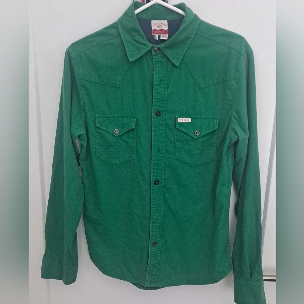 Topo Green Cowboy Western Flannel Shirt